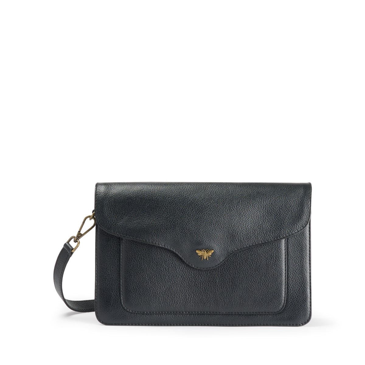 Bees Black Leather Mabel Bag