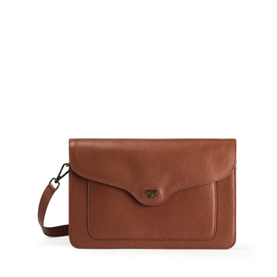 Bees Tan Leather Mabel Bag