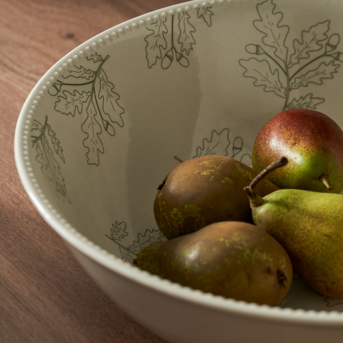 Acorn & Oak Leaves Stoneware Serving Bowl