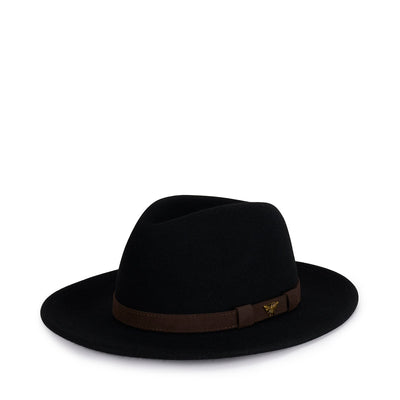 Bees Felt Fedora Hat - Black