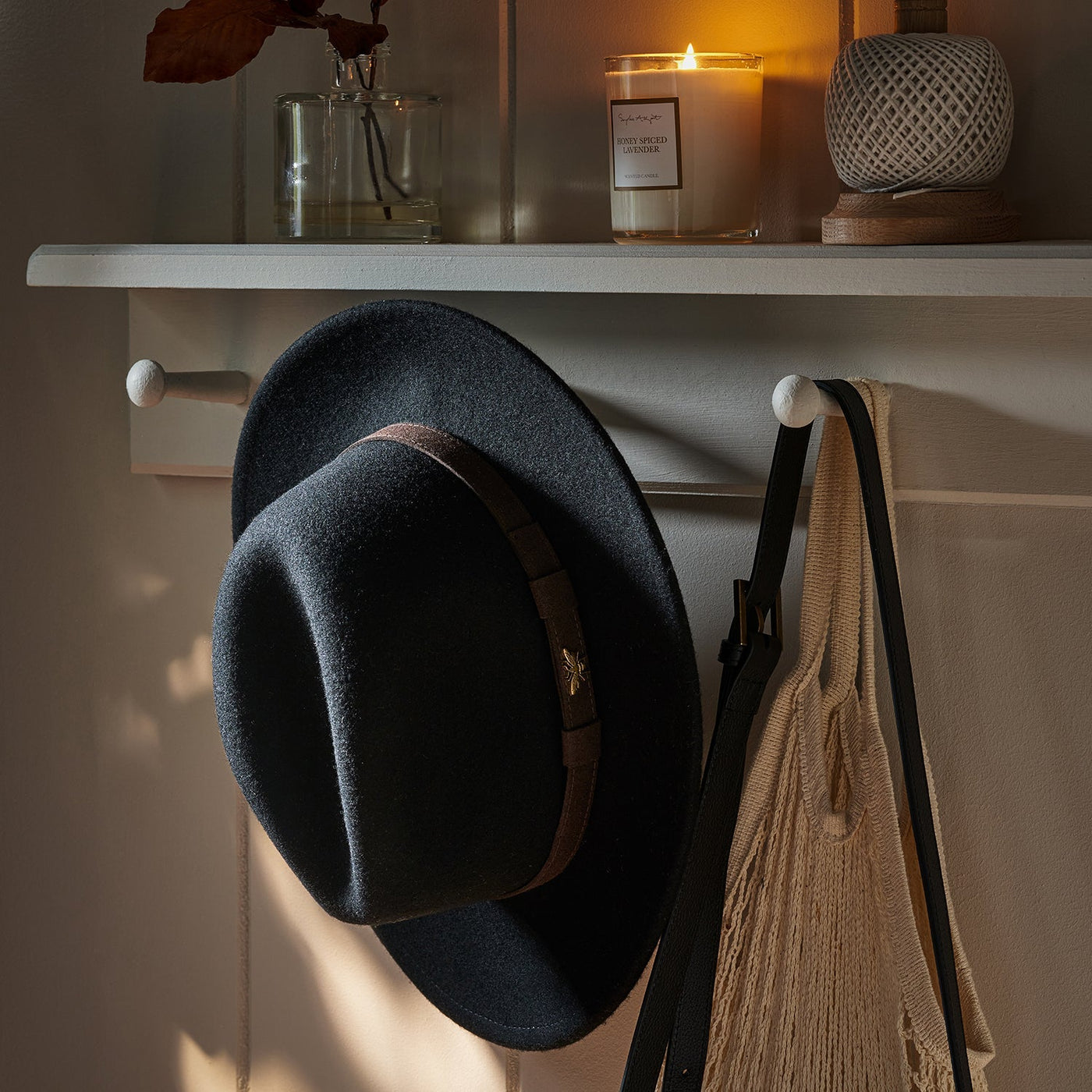 Bees Felt Fedora Hat - Black