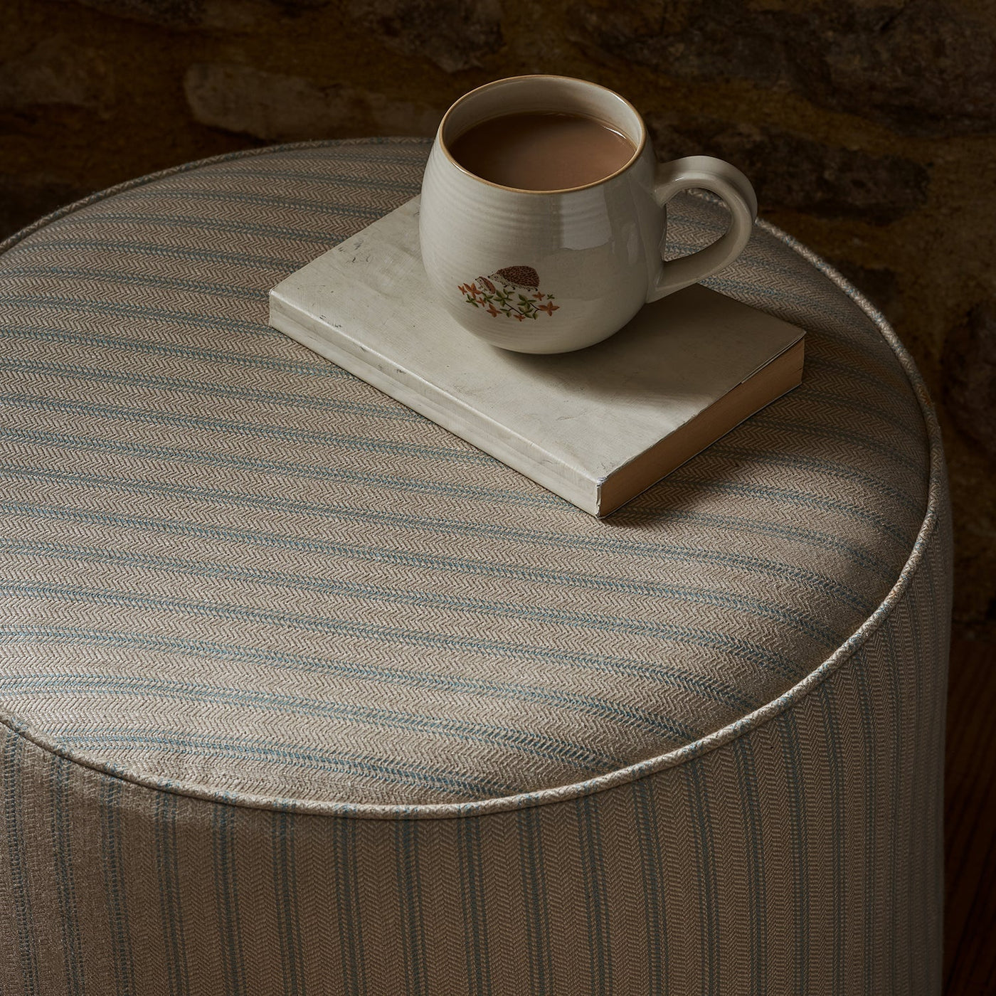 Hambleton Pouffe - Burley Blue Stripe