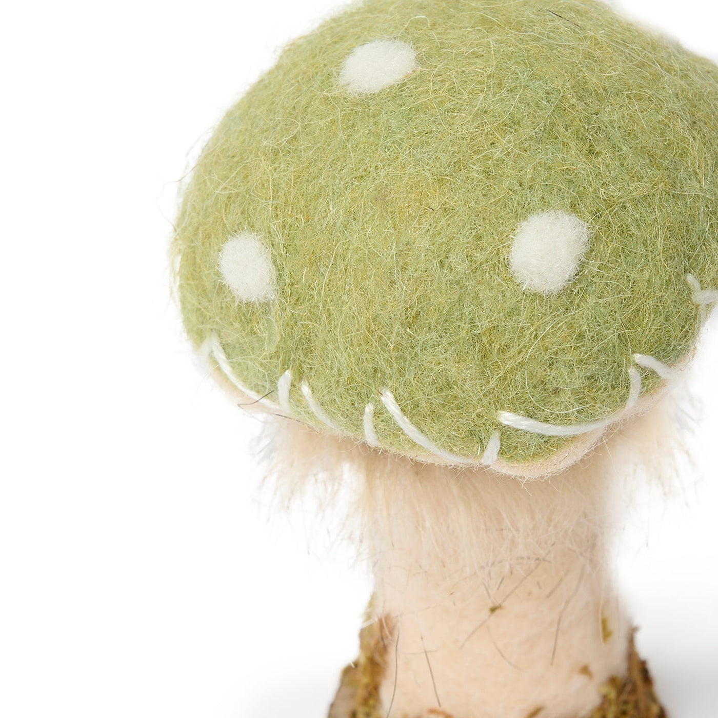 Green Felt Toadstool Figure