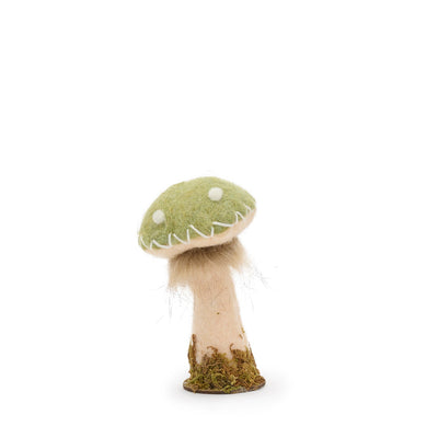 Green Felt Toadstool Figure