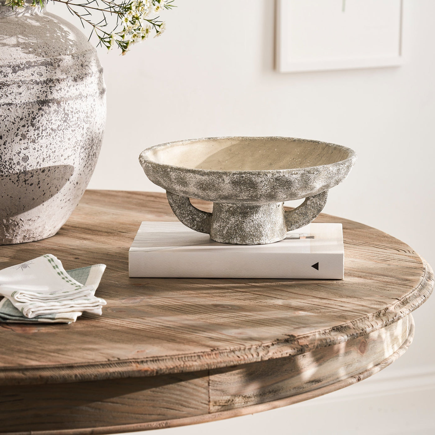 Stone Pedestal Bowl