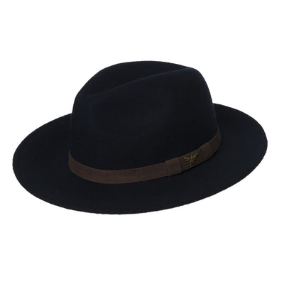 Bees Felt Fedora Hat - Navy